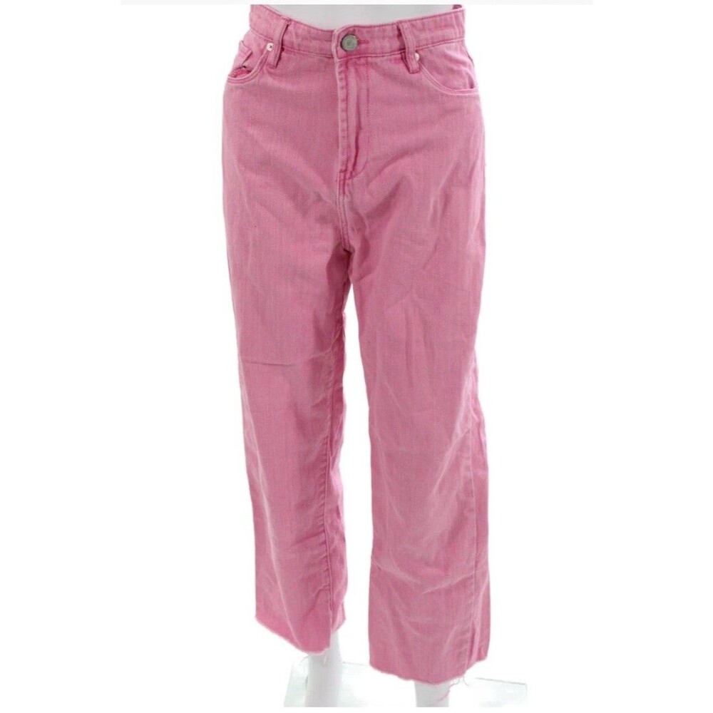 Blank NYC Baxter High-Rise Straight Leg Jeans Cropped Casual Pink Size 28